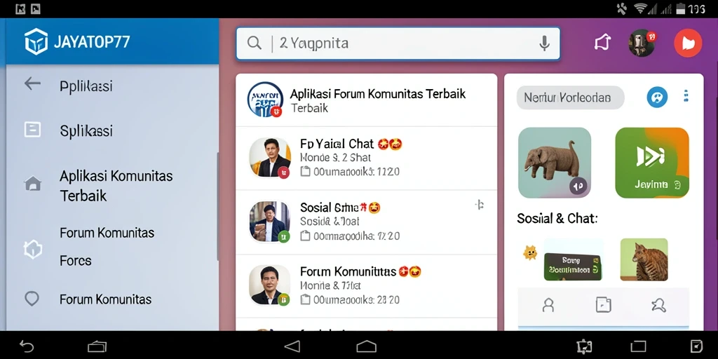 Antarmuka aplikasi JAYATOP77 yang memudahkan pengguna berinteraksi di Forum Komunitas.
