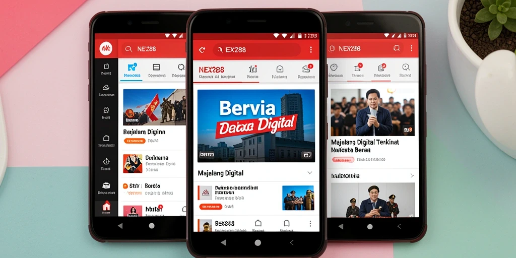 Antarmuka aplikasi NEX288 menampilkan berita terkini dengan jelas.