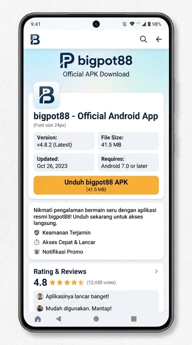 Tampilan halaman APK bigpot88